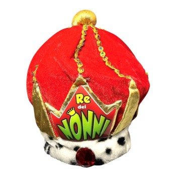 Cappello reale rosso "Re dei Nonni"