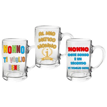 Boccale in vetro 350 ML con scatola regalo - Nonno -...