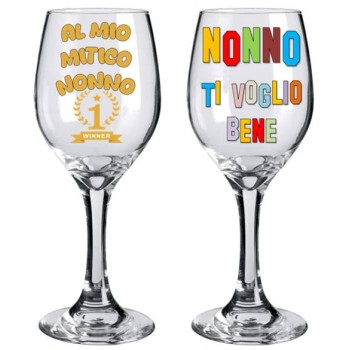Calice vino in vetro in scatola regalo - Nonno - Modelli...