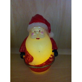 Candela 3D cera Babbo Natale con led interni cm. 8x10