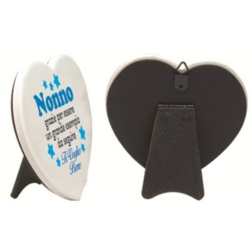 Cuore in ceramica Cm. 10 con basetta - Nonno