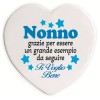 Cuore in ceramica Cm. 10 con basetta - Nonno