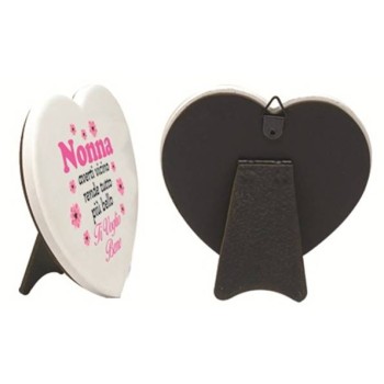 Cuore in ceramica Cm. 10 con basetta - Nonna 2