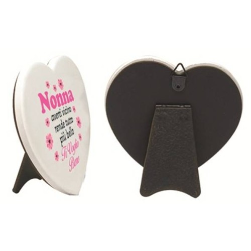 Cuore in ceramica Cm. 10 con basetta - Nonna