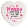 Cuore in ceramica Cm. 10 con basetta - Nonna