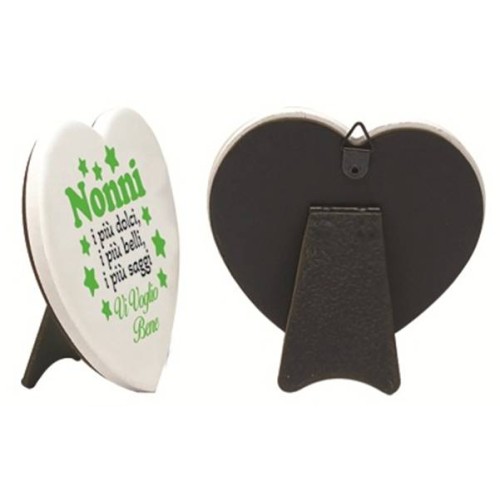 Cuore in ceramica Cm. 10 con basetta - Nonni