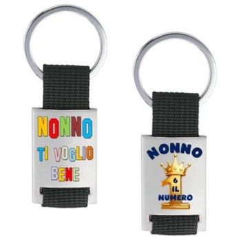 Portachiavi con placca in metallo con scatola regalo -...