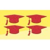 Set 4 adesivi in gomma eva glitterata Cm. 37x16 - Tocco Laurea Rosso