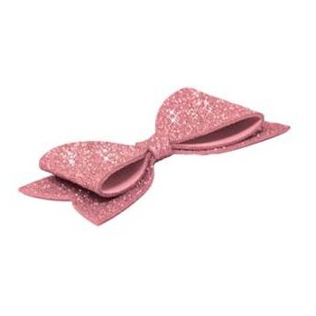 Fiocco in gomma eva glitterata Cm. 39x19 - Rosa