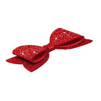 Fiocco in gomma eva glitterata Cm. 39x19 - Rosso