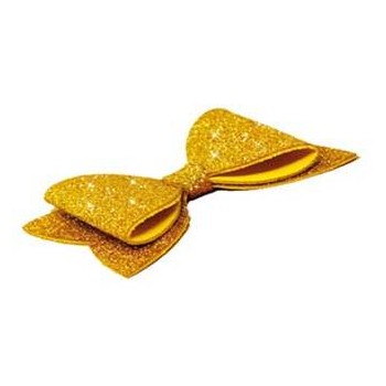 Fiocco in gomma eva glitterata Cm. 39x19 - Oro