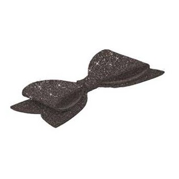 Fiocco in gomma eva glitterata Cm. 39x19 - Nero