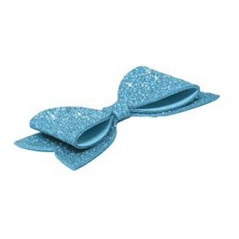 Fiocco in gomma eva glitterata Cm. 39x19 - Azzurro