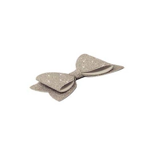 Fiocco in gomma eva glitterata Cm. 39x19 - Argento