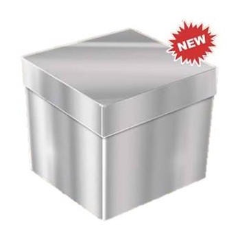 Scatola gift box surprise Cm. 30x30x30 - Argento Metal