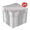 Scatola gift box surprise Cm. 30x30x30 - Argento Metal