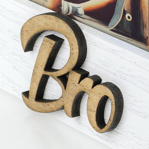 Portafoto in legno con applicazioni "Bro" Cm....