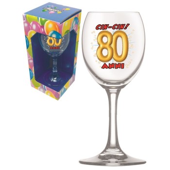 Calice Vino Vetro - 80 Anni