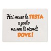 Mattonella in ceramica con piedistallo Cm. 15x10 Umoristica - Testa