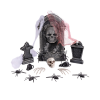 Set decorativo cimitero con lapide, ragni e accessori - Kit 16 pezzi assortiti
