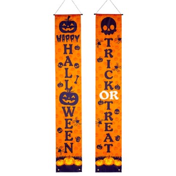 Set 2 banner in tessuto Happy Halloween Cm. 180x30