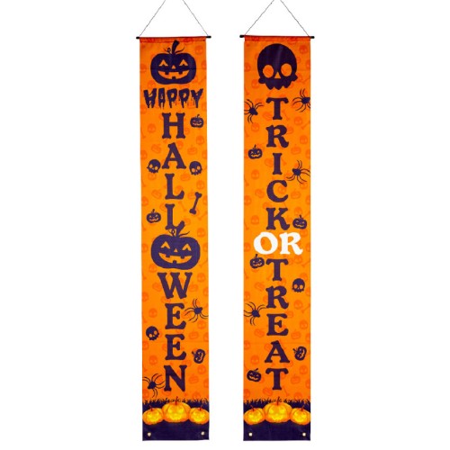 Set 2 banner in tessuto Happy Halloween Cm. 180x30