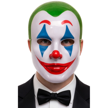 Maschera clown verde in plastica