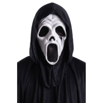 Maschera in plastica fantasma con cappuccio