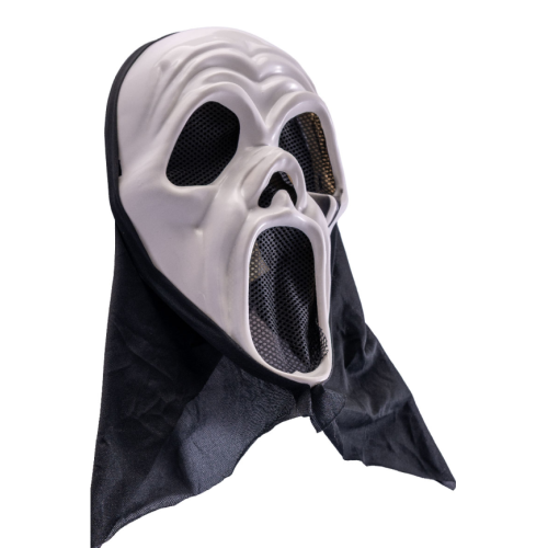 Maschera in plastica fantasma con cappuccio