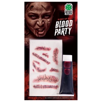 Set trucco horror con tubetto sangue e tatuaggi