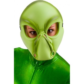 Maschera in plastica rigida Alieno verde