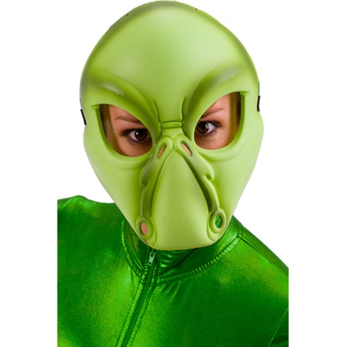 Maschera in plastica rigida Alieno verde