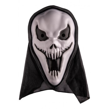 Maschera fantasma in plastica con cappuccio 2