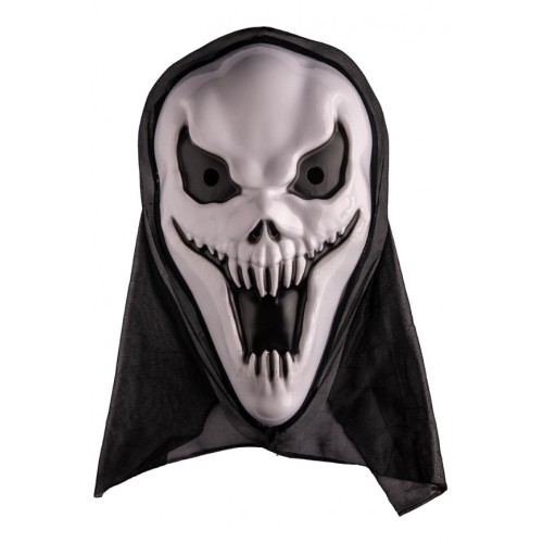 Maschera fantasma in plastica con cappuccio