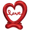Palloncino mylar standing cuore rosso con base Cm. 125x150