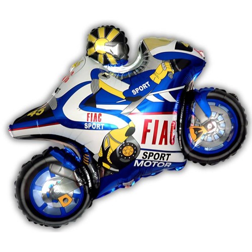 Palloncino mylar supershape 33" - Moto blu