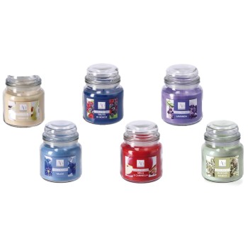 Candela profumata in vaso di vetro Cm. 10x14 - Fragranze...