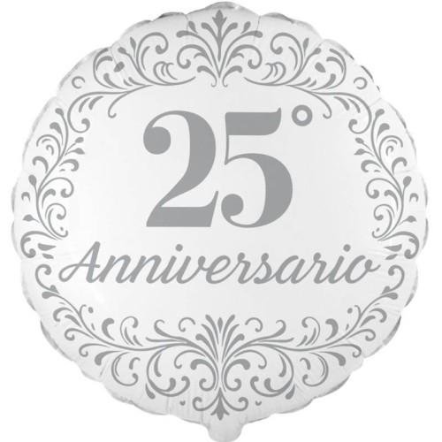 Palloncino mylar 18" Cm. 45 - 25° Anniversario...