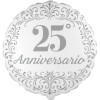 Palloncino mylar 18" Cm. 45 - 25° Anniversario Ghirigori Argento