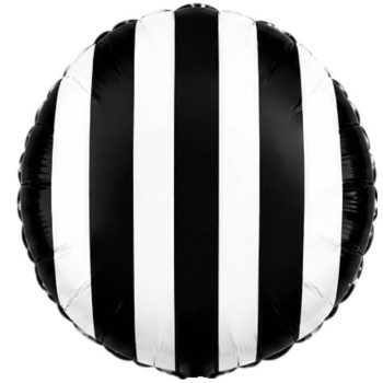Palloncino mylar 18" Cm. 45 - Strisce bianco nero