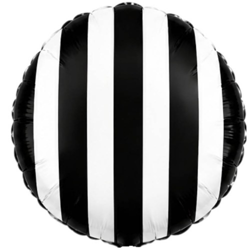 Palloncino mylar 18" Cm. 45 - Strisce bianco nero