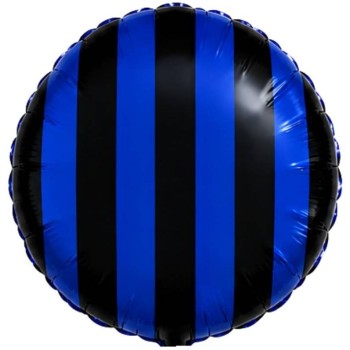 Palloncino mylar 18" Cm. 45 - Strisce Nero azzurro