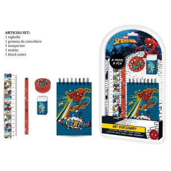 Blister scuola deluxe 5 pezzi - Spiderman