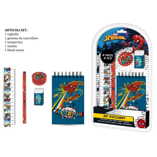 Blister scuola deluxe 5 pezzi - Spiderman