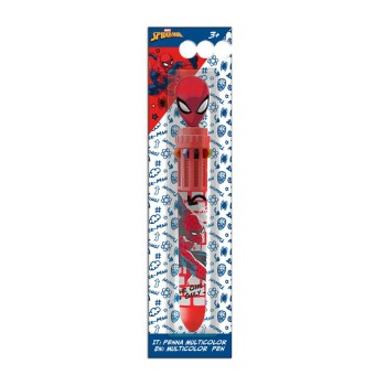 Penna 10 colori con testa 3D - Spiderman