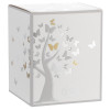Candela cera profumata in vasetto vetro 150 gr. "Albero" in scatola regalo