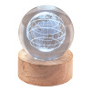 Sfera crystal media Cm. 6 con base in legno e led - Globo