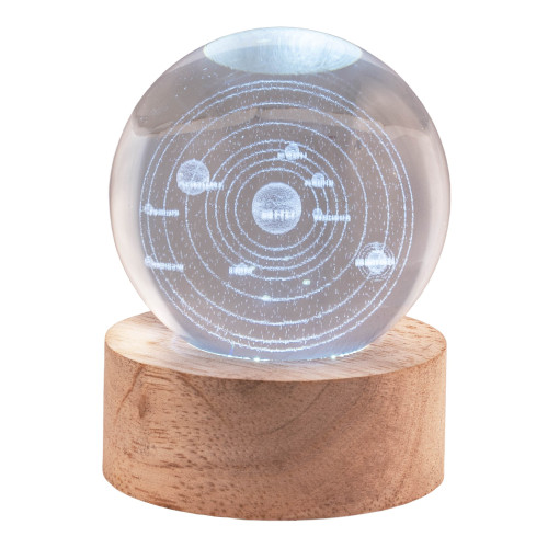 Sfera crystal media Cm. 6 con base in legno e...