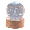 Sfera crystal media Cm. 6 con base in legno e led - Galassia