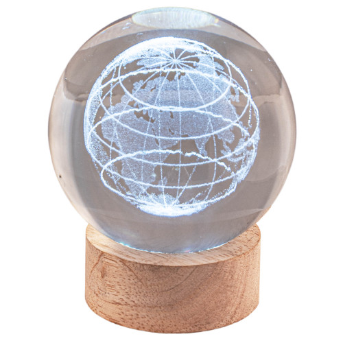Sfera crystal grande Cm. 8 con base in legno e...
